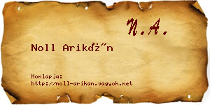 Noll Arikán névjegykártya